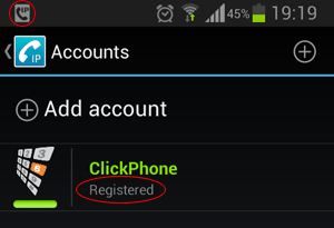 CSipSimple conectat